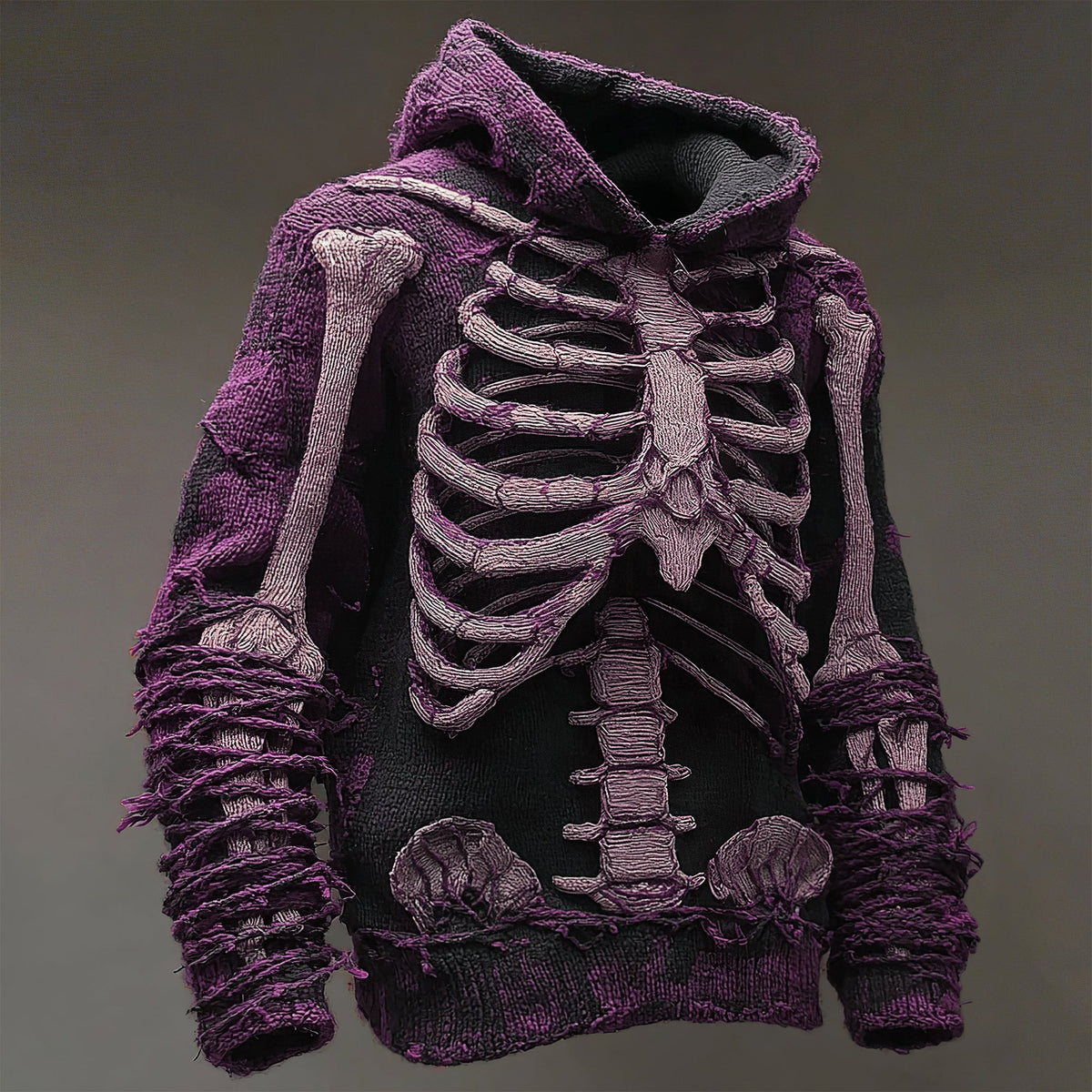 Men's Vintage Anatomy Knit Hooded Sweater artswardrobe