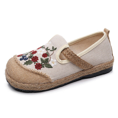 Retro Embroidery Linen Shoes
