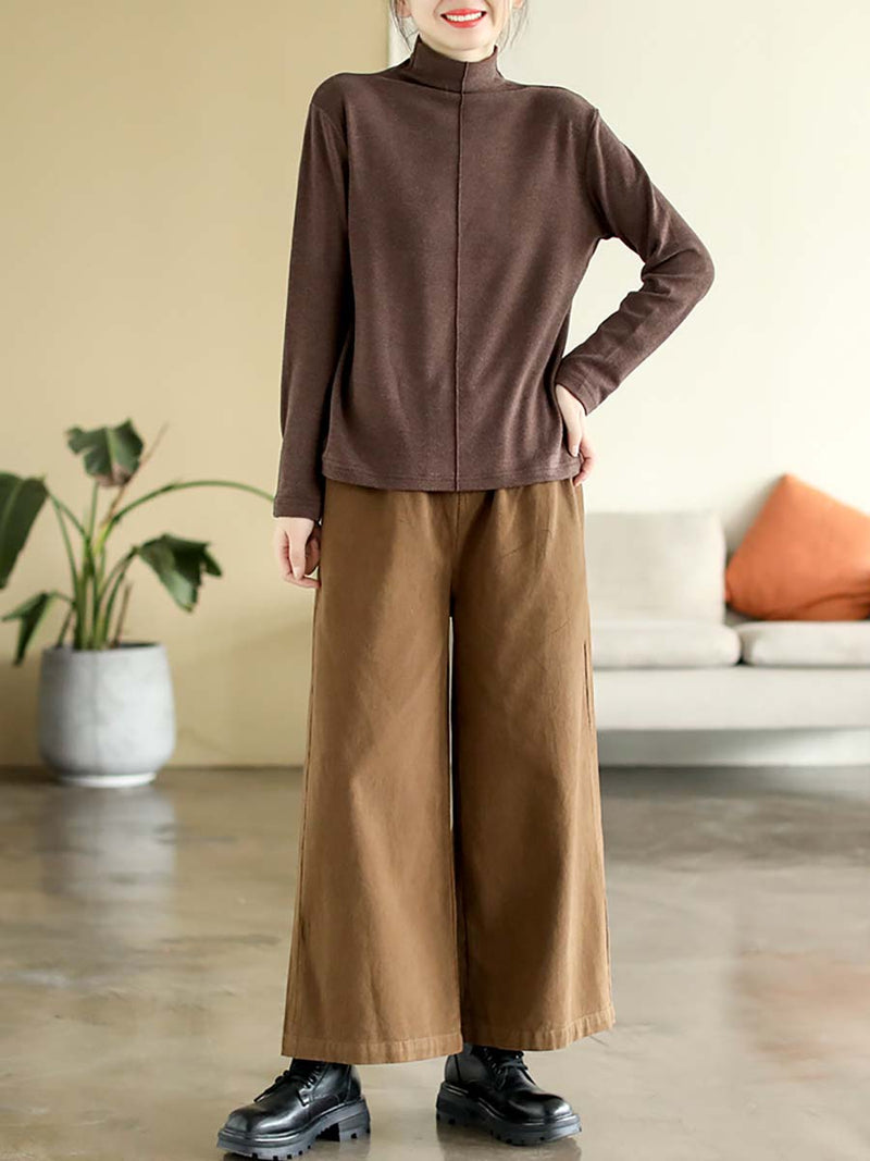 Autumn Artsy Warm Turtleneck T-shirt