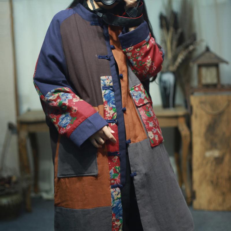 Chinese Style Patchwork Winter Coat