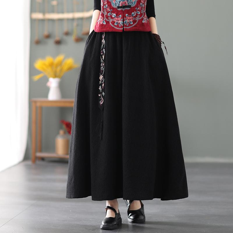 Winter Retro Thick Furred Loose A-line Skirt