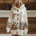 Women's Winter Christmas Warm Knitted Hoodie Sweater Coat