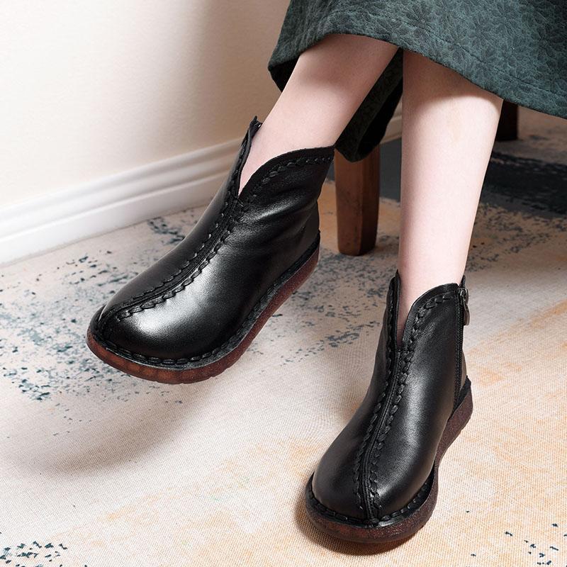 Leather Style Soft Ankle Boots ( Added Plush Styles)