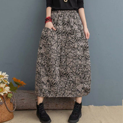 Printed Elastic Waist Skirt