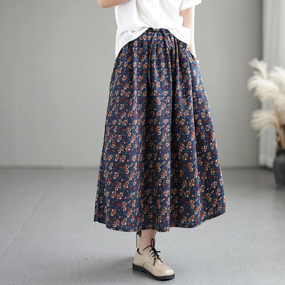 Cozy Loose A-linen Cotton Linen Skirt