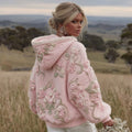 Women's Floral Embroidery Art Knitted Hooded Sweater elevenforest