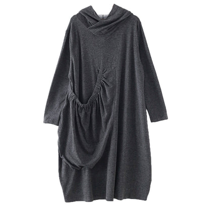 Autumn Loose Irregular Cotton Knitted Dress