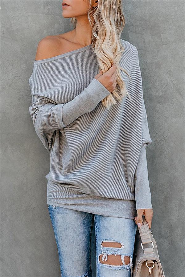 Color Drop Shoulder Sweater