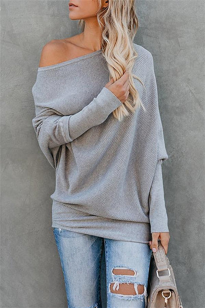 Color Drop Shoulder Sweater