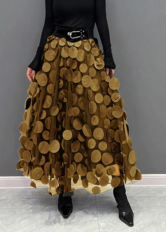 Black Dot Patchwork Tulle Skirt