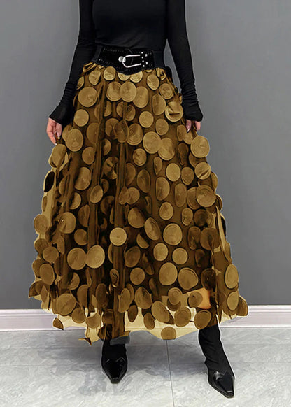 Black Dot Patchwork Tulle Skirt