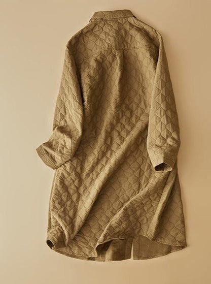 Long Sleeve Single Breasted Mid-length Coat in One-size