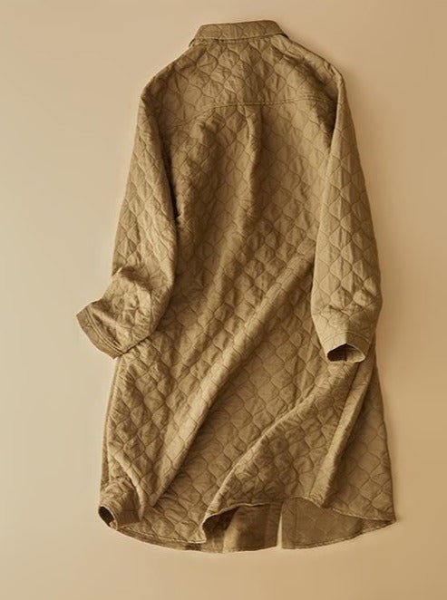 Long Sleeve Single Breasted Mid-length Coat in One-size
