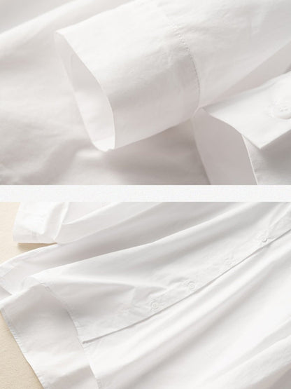 Natural Fabric Loose and Shirt With Fungus Design