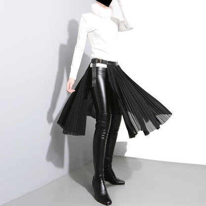 Allen Chiffon Belted Half Skirt