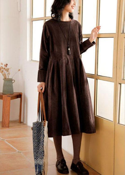 Brown Corduroy Dress Maxi Dresses