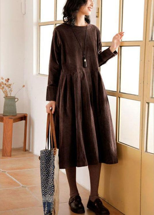 Brown Corduroy Dress Maxi Dresses