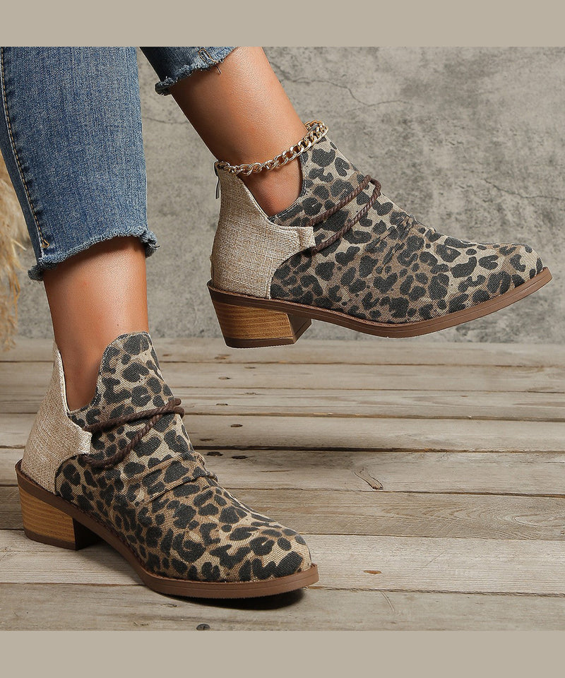 European and American Style Blue Pointed Toe Short Boots