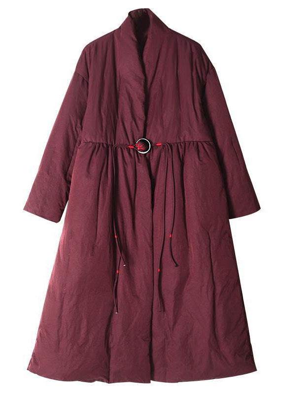 Mulberry V Neck Embroidered Pockets Duck Down Witner Coats