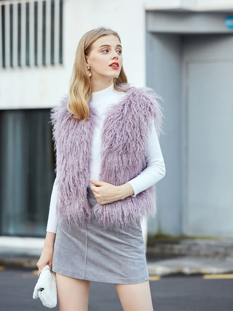 Faux Fur Vest Coat Sleeveless Faux Fur Jacket