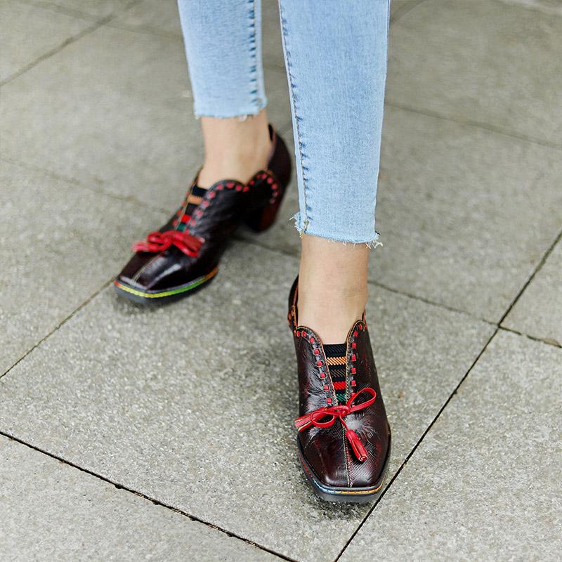 Leather Bowknot Shoes