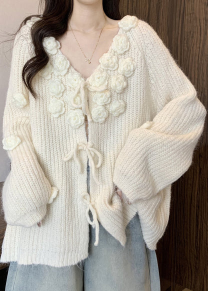 Original Design Apricot Cotton Knit Cardigan