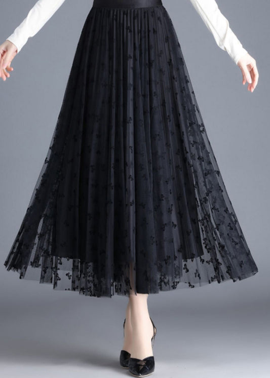 Black Wear on Both Sides Tulle a Line Skirts Spring