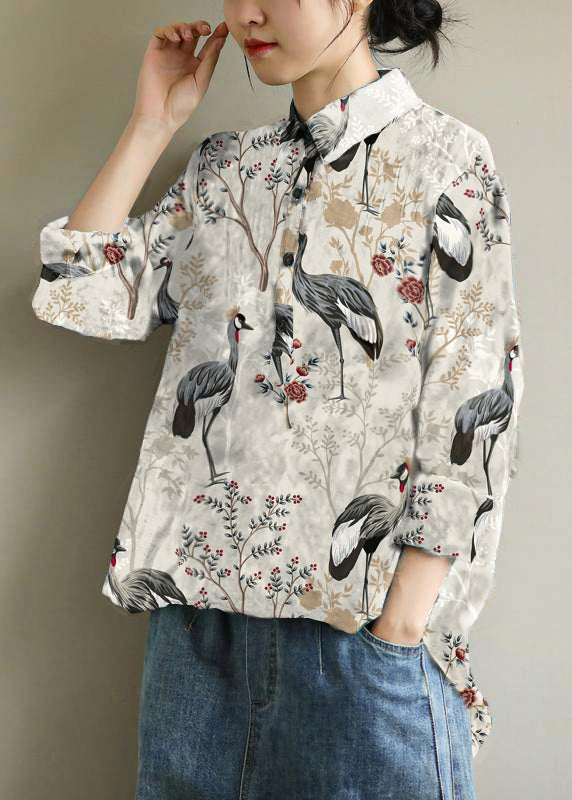 French Lapel Fall Tunic Wardrobes Blue Dotted Blouses