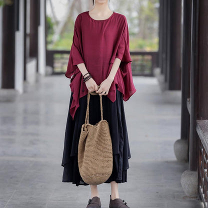 Cotton Linen Cozy Patchwork Skirt