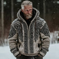 Men's Viking Celtic Wings Full Zip Chunky Knit Hoodie elevenforest