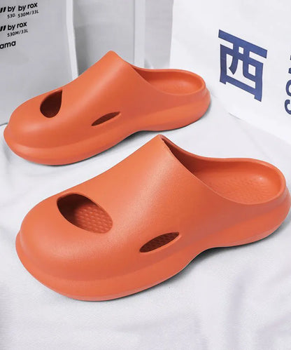 Comfy Orange Hollow Out Slippers Shoes for
