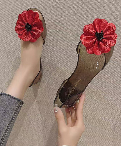 Red Splicing Water Sandals Peep Toe