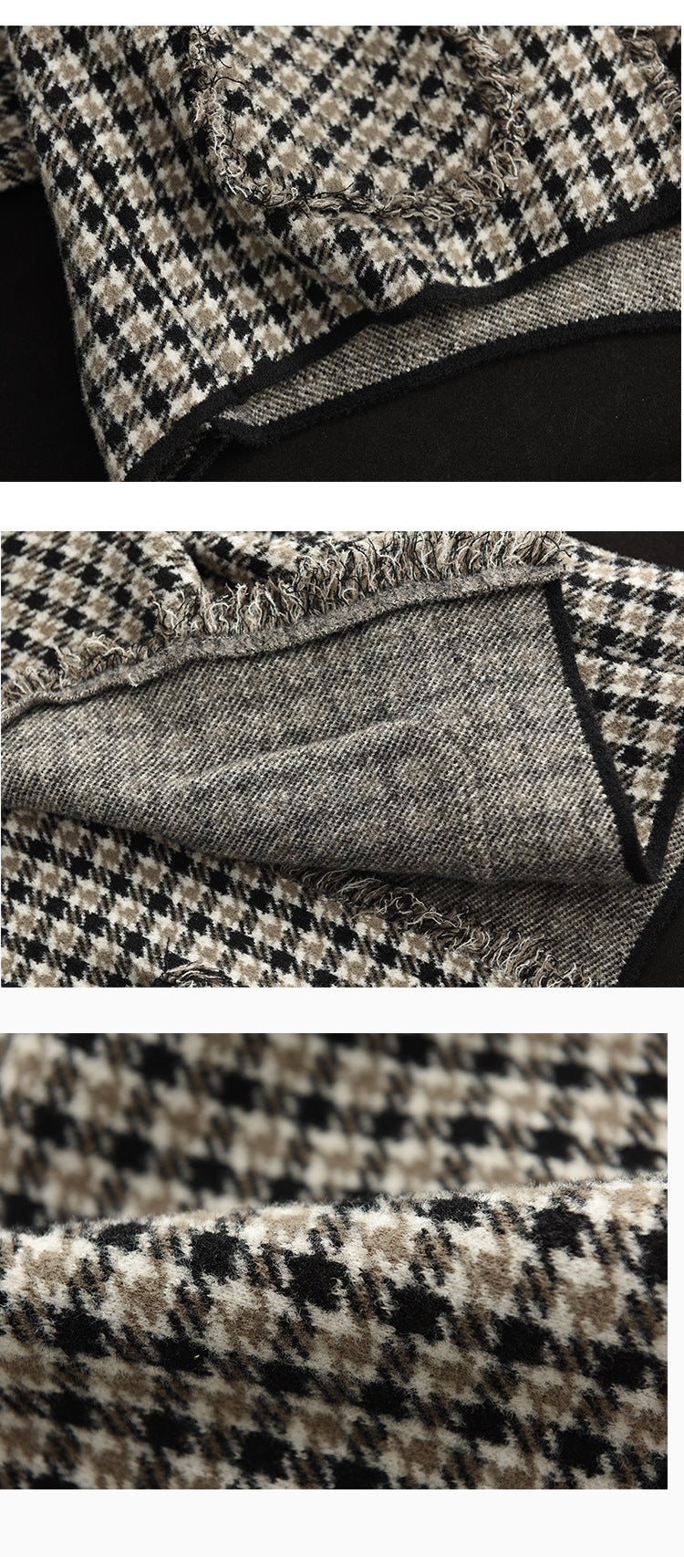 Fashionable Double-sided Woolen Short Frayed Coat