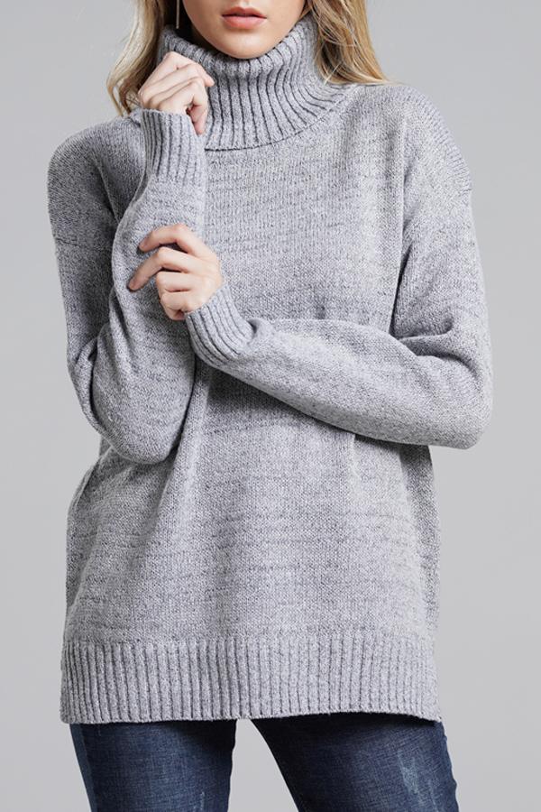 Knit High Neck Loose Sweater