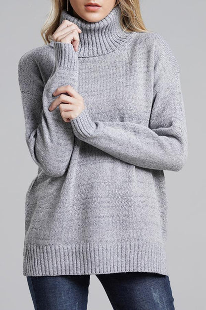 Knit High Neck Loose Sweater