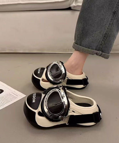 Silver Splicing Platform Slide Sandals