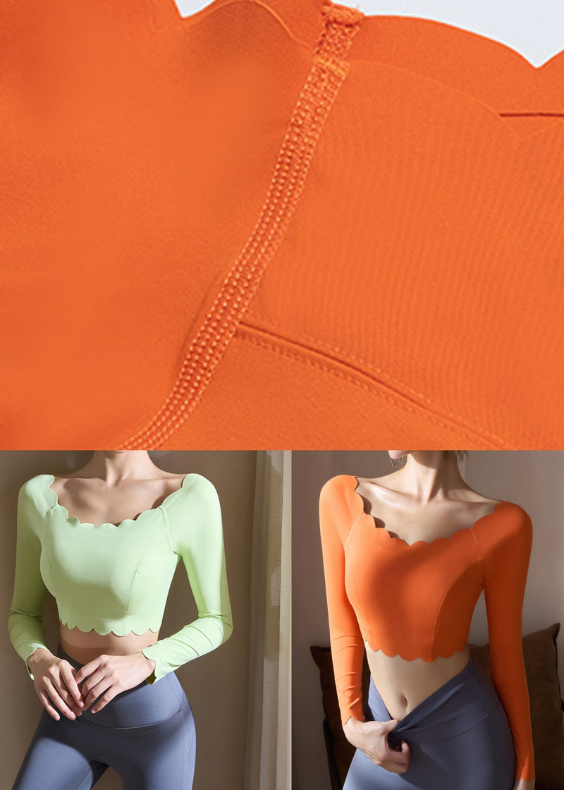 Green Slash Neck Yoga Top Spring