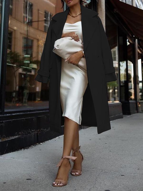 Coats Lapel Mid-length Woolen Coat