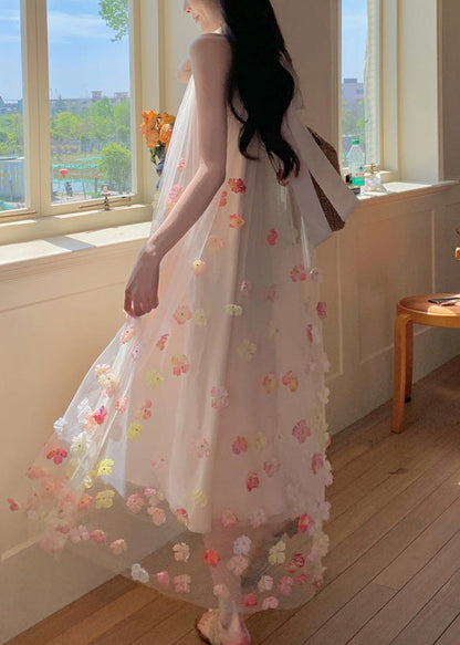 Apricot Oversized Decorated Tulle Holiday Dresses Sleeveless