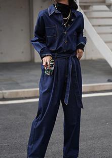 ' Fashionable Denim Jacket High Waistband Jeans 2-piece Set