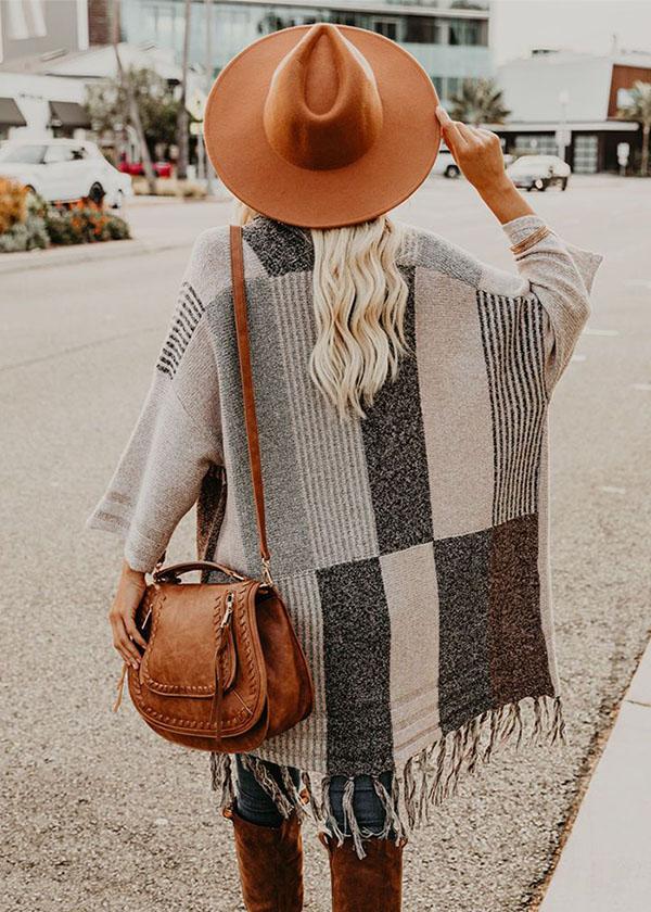 Pearl District Fringe Colorblock Cardigan