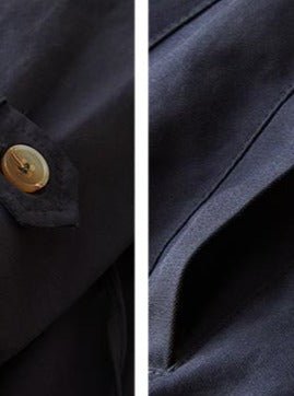 100% Natural Fabric Color Windbreaker Long Sleeve Coat in One-size
