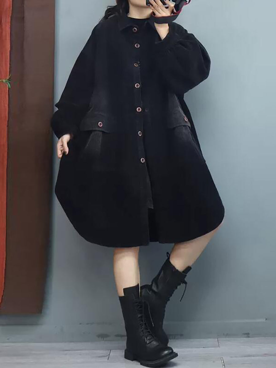 Winter Loose Lantern Sleeve Mid Length Coat