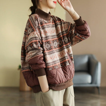 Winter Retro Loose Cotton Padded Sweater