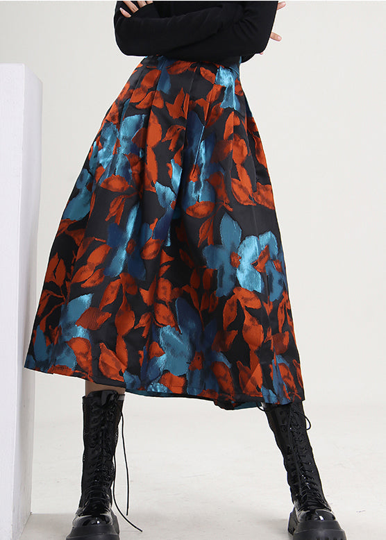 Handmade Retro Tie Dye Jacquard Skirts Spring