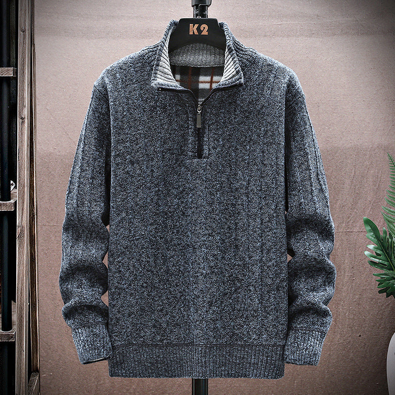 Men's Vintage Knitted Stand Collar Sweater elevenforest