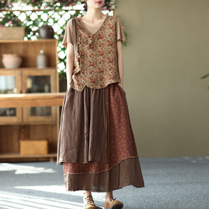 Heavy Industry Irregular Print Skirt
