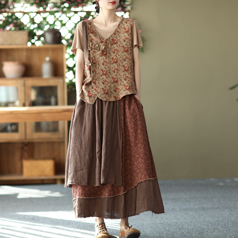 Heavy Industry Irregular Print Skirt