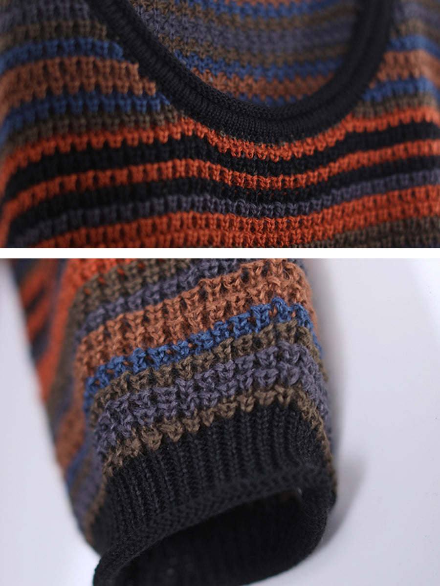 Loose Striped Long Sleeve Sweater
