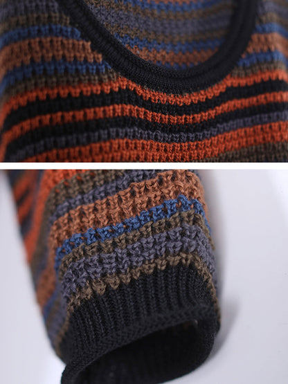 Loose Striped Long Sleeve Sweater